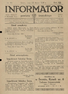 Informator Powiatu Śremskiego. 1931.07.25 R.13 Nr 51