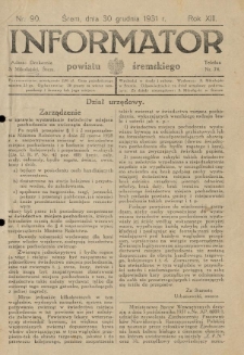 Informator Powiatu Śremskiego. 1931.12.30 R.13 Nr 90