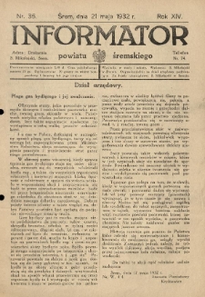 Informator Powiatu Śremskiego. 1932.05.21 R.14 Nr 35