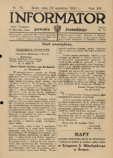 Informator Powiatu Śremskiego. 1932.09.28 R.14 Nr 70
