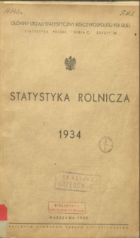 Statystyka rolnicza 1934