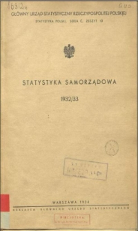 Statystyka samorządowa 1932/33