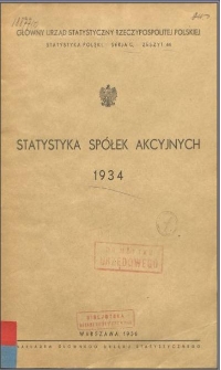 Statystyka spółek akcyjnych w Polsce 1934