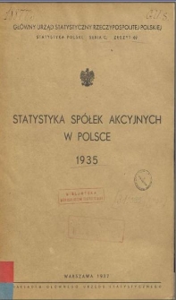 Statystyka spółek akcyjnych w Polsce 1935