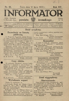 Informator Powiatu Śremskiego. 1933.07.12 R.15 Nr 55