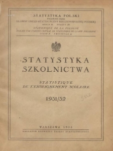 Statystyka Szkolnictwa 1931/32