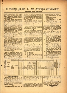 2. Beilage zu Nr. des &bdquo;Wirsitzer Kreisblattes&rdquo; 1901.03.02
