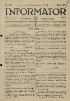 Informator Powiatu Śremskiego. 1934.11.28 R.16 Nr 77