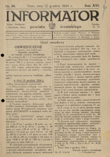 Informator Powiatu Śremskiego. 1934.12.12 R.16 Nr 80