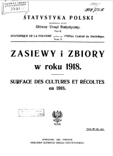 Zasiewy i zbiory w roku 1918
