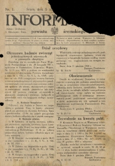 Informator Powiatu Śremskiego. 1935.01.05 R.17 Nr 1