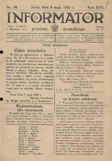 Informator Powiatu Śremskiego. 1935.05.08 R.17 Nr 30