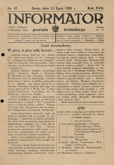 Informator Powiatu Śremskiego. 1935.07.13 R.17 Nr 47
