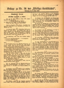 Beilage zu Nr.36 des &bdquo;Wirsitzer Kreisblattes&rdquo; 1901.05.11