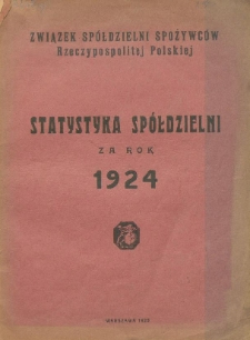 Statystyka spółdzielni za rok 1924