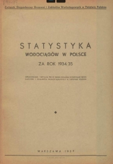 Statystyka Wodociągów w Polsce za Rok .. 1934/1935