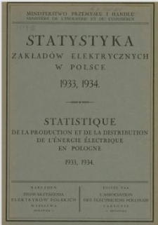 Statystyka zakład&oacute;w elektrycznych w Polsce 1933, 1934
