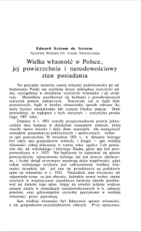 Wielka własność w Polsce, jej powierzchnia i narodowościowy stan posiadania