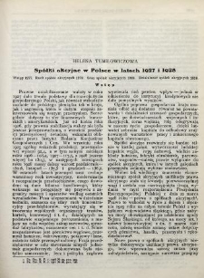 Sp&oacute;łki akcyjne w Polsce w latach 1927 i 1928