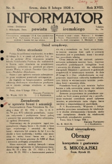 Informator Powiatu Śremskiego. 1936.02.08 R.18 Nr 9