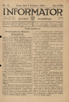 Informator Powiatu Śremskiego. 1936.04.01 R.18 Nr 18