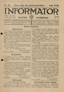 Informator Powiatu Śremskiego. 1936.10.24 R.18 Nr 46