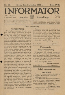 Informator Powiatu Śremskiego. 1936.12.05 R.18 Nr 50
