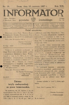 Informator Powiatu Śremskiego. 1937.06.16 R.19 Nr 18