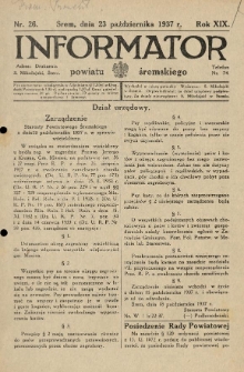 Informator Powiatu Śremskiego. 1937.10.23 R.19 Nr 26