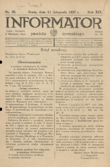 Informator Powiatu Śremskiego. 1937.11.13 R.19 Nr 28