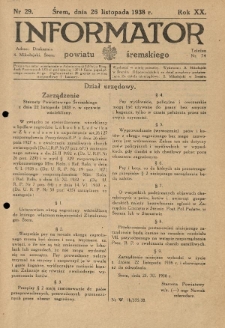 Informator Powiatu Śremskiego. 1938.11.26 R.20 Nr 29