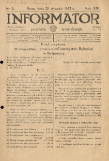 Informator Powiatu Śremskiego. 1939.01.28 R.21 Nr 2