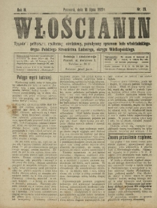 Włościanin : tygodnik polityczny, społeczny, oświatowy poświęcony sprawom ludu włościańskiego organ Polskiego Stronnictwa Ludowego, okręgu Wielkopolskiego. 1922.07.16 R.4 Nr 29
