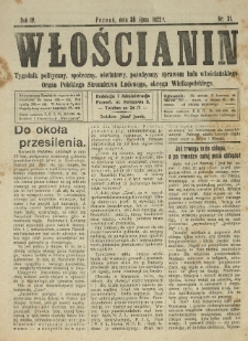 Włościanin : tygodnik polityczny, społeczny, oświatowy poświęcony sprawom ludu włościańskiego organ Polskiego Stronnictwa Ludowego, okręgu Wielkopolskiego. 1922.07.30 R.4 Nr 31
