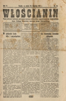 Włościanin : pismo polityczno-społeczne, poświęcone sprawom oświatowym i gospodarczym ludu włościańskiego. Organ Polskiego Stronnictwa Ludowego, okręgu Wielkopolskiego. 1922.09.23 R.4 Nr 45