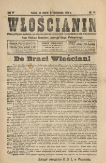 Włościanin : pismo polityczno-społeczne, poświęcone sprawom oświatowym i gospodarczym ludu włościańskiego. Organ Polskiego Stronnictwa Ludowego, okręgu Wielkopolskiego. 1922.10.03 R.4 Nr 49