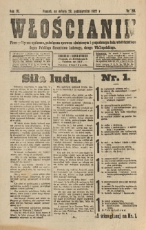 Włościanin : pismo polityczno-społeczne, poświęcone sprawom oświatowym i gospodarczym ludu włościańskiego. Organ Polskiego Stronnictwa Ludowego, okręgu Wielkopolskiego. 1922.10.28 R.4 Nr 60