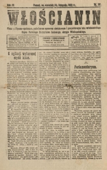 Włościanin : pismo polityczno-społeczne, poświęcone sprawom oświatowym i gospodarczym ludu włościańskiego. Organ Polskiego Stronnictwa Ludowego, okręgu Wielkopolskiego. 1922.11.16 R.4 Nr 68