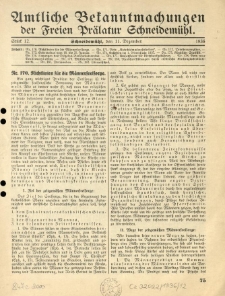 Amtliche Bekanntmachungen der Freien Pr&auml;latur Schneidem&uuml;hl. 1936.12.11 St&uuml;ck 12