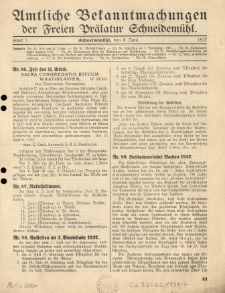 Amtliche Bekanntmachungen der Freien Pr&auml;latur Schneidem&uuml;hl. 1937.06.08 St&uuml;ck 7