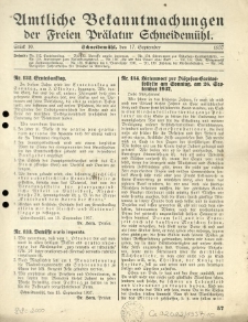 Amtliche Bekanntmachungen der Freien Pr&auml;latur Schneidem&uuml;hl. 1937.09.17 St&uuml;ck 10