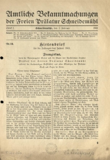 Amtliche Bekanntmachungen der Freien Prälatur Schneidemühl. 1941.02.02 Stück 2