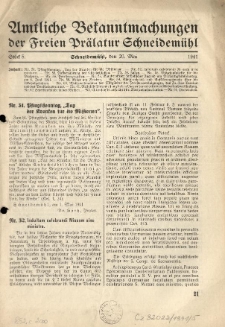 Amtliche Bekanntmachungen der Freien Pr&auml;latur Schneidem&uuml;hl. 1941.05.20 St&uuml;ck 5