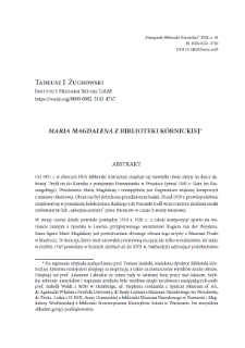 "Maria Magdalena" z Biblioteki Kórnickiej. Pamiętnik Biblioteki Kórnickiej. Z.41