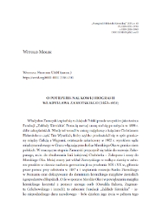 O potrzebie naukowej biografii Władysława Zamoyskiego (1853-1924). Pamiętnik Biblioteki Kórnickiej. Z.40