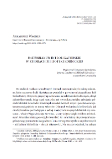 Bathorianum introligatorskie w zbiorach Biblioteki Kórnickiej. Pamiętnik Biblioteki Kórnickiej. Z.40