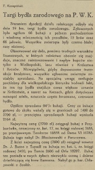 Targi bydła zarodowego na P.W.K.