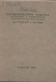 Experimentation agricole polonaise à l'Exposition Universelle Nationale de Poznań de 1929