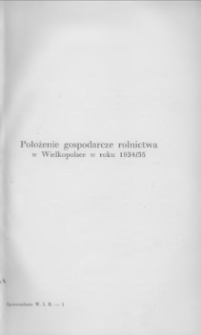 Położenie gospodarcze rolnictwa w Wielkopolsce w roku 1934/35