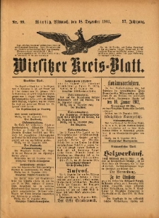 Wirsitzer Kreis-Blatt: herausgegeben vom K&ouml;niglichen Landraths-Amte 1901.12.18 Jg.57 Nr99